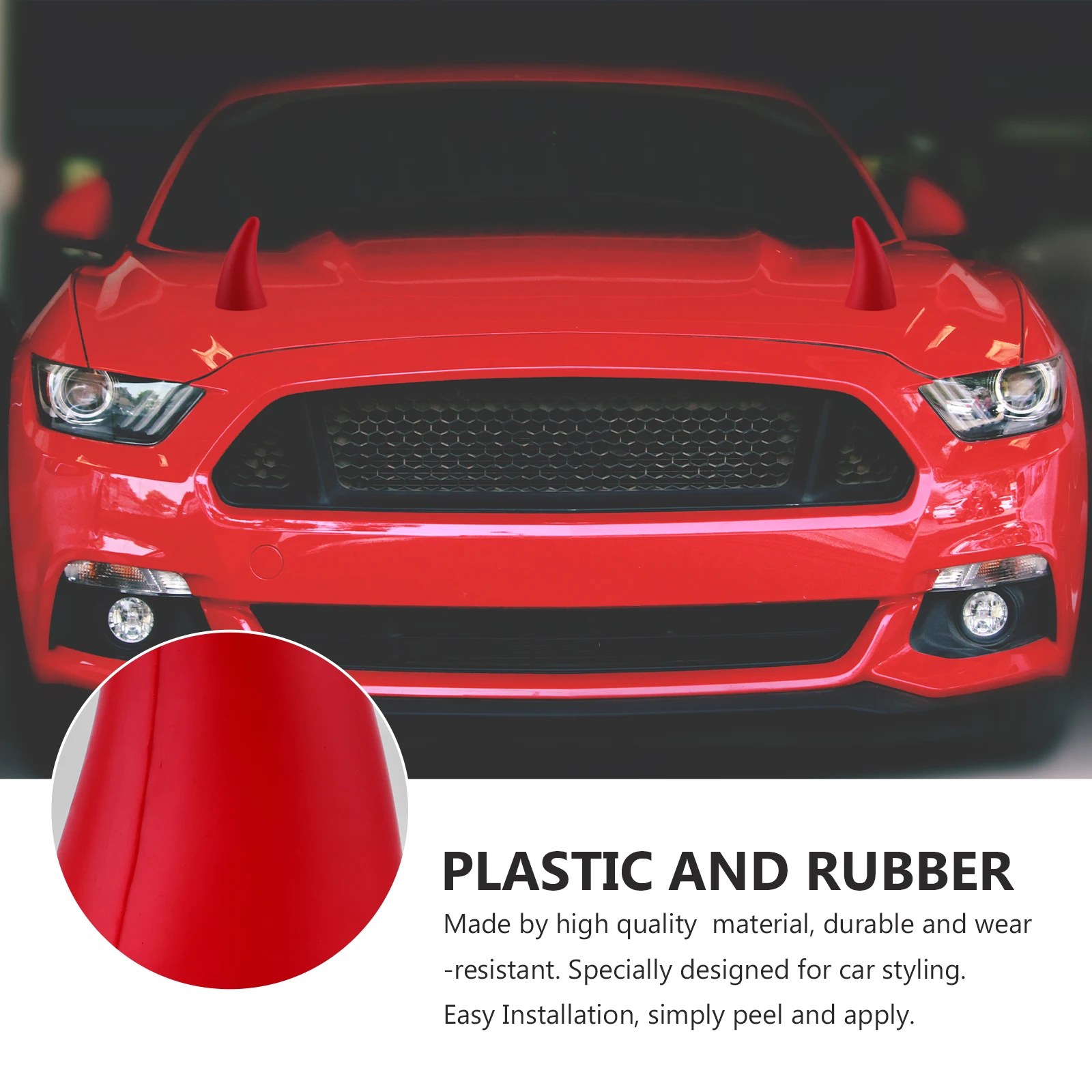 

2 pcs 3D Elastic Horns Sticker Waterproof Car Bumper Anti Collision Decor Device Durable Bumper Protector Automobile