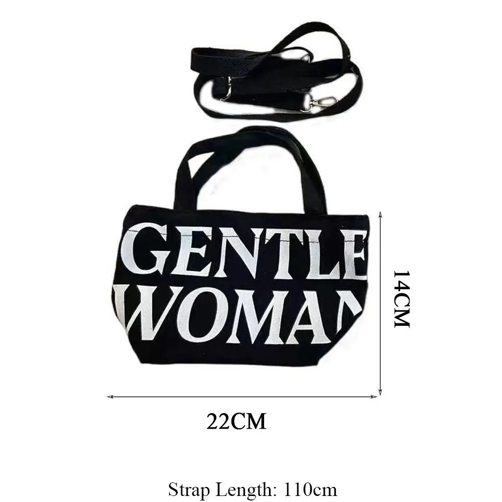 Women Crossbody Shoulder Bags Birthday Gifts Stylish Personality Letter Canvas Gentlewoman Makeup Lipstick Bags Large C