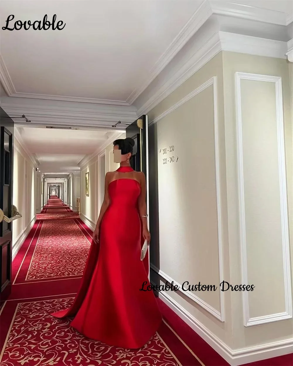

Customized فستان حفلات الزفاف Column Strapless Luxury Evening Dresses Sweep Train Zipper Up Ruffle Elegant And Beautiful Dresses