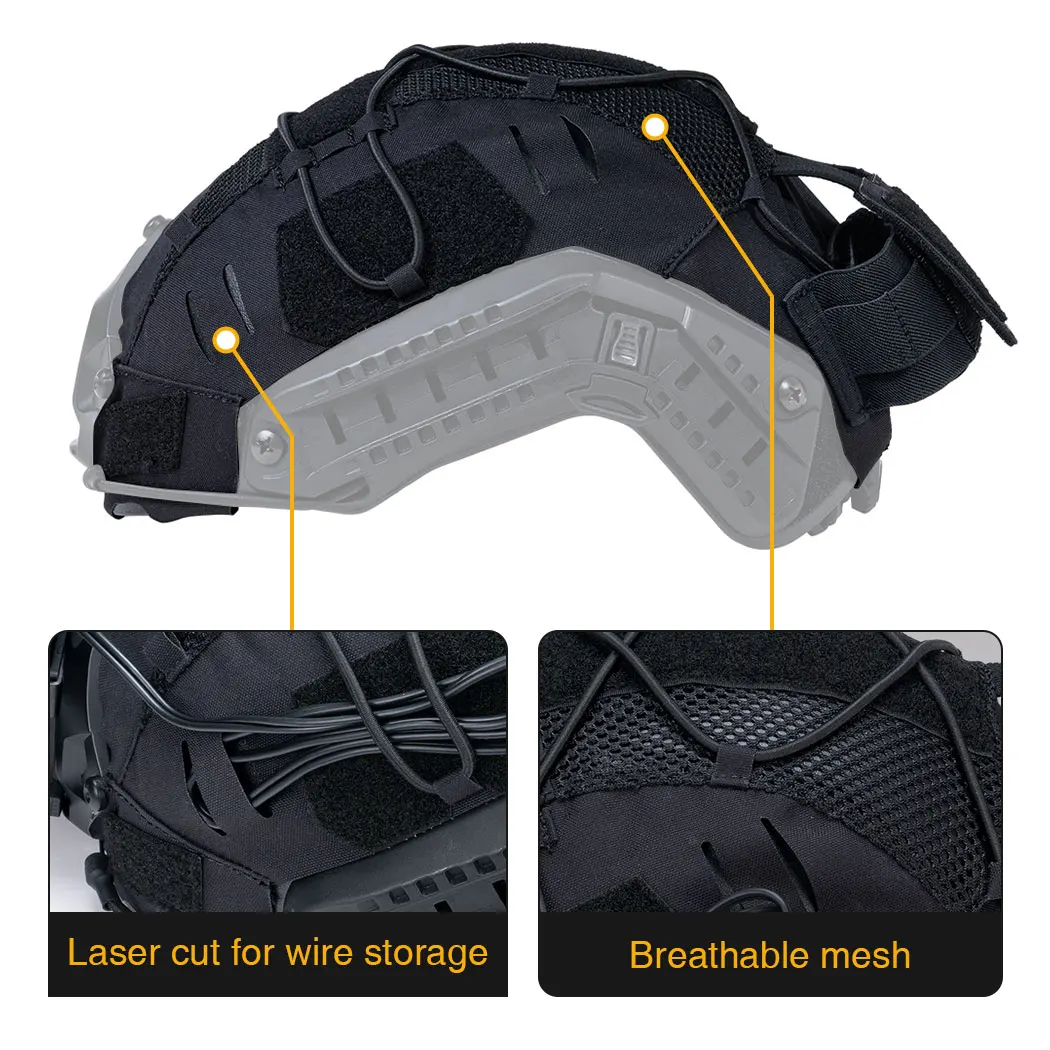 IDOGEAR Tactical Helmet Cover for Fast Helmet with NVG Battery Pouch Headwear Hunting Accessories 3813