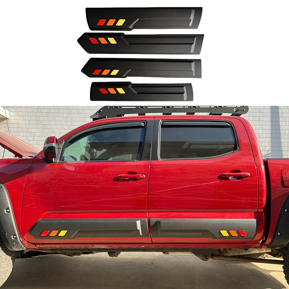 Auto Body Side Door Decorative Strip Door Cover For Toyota Tacoma 2016-2023 Pickup 4x4 Car Door Guard Accessories