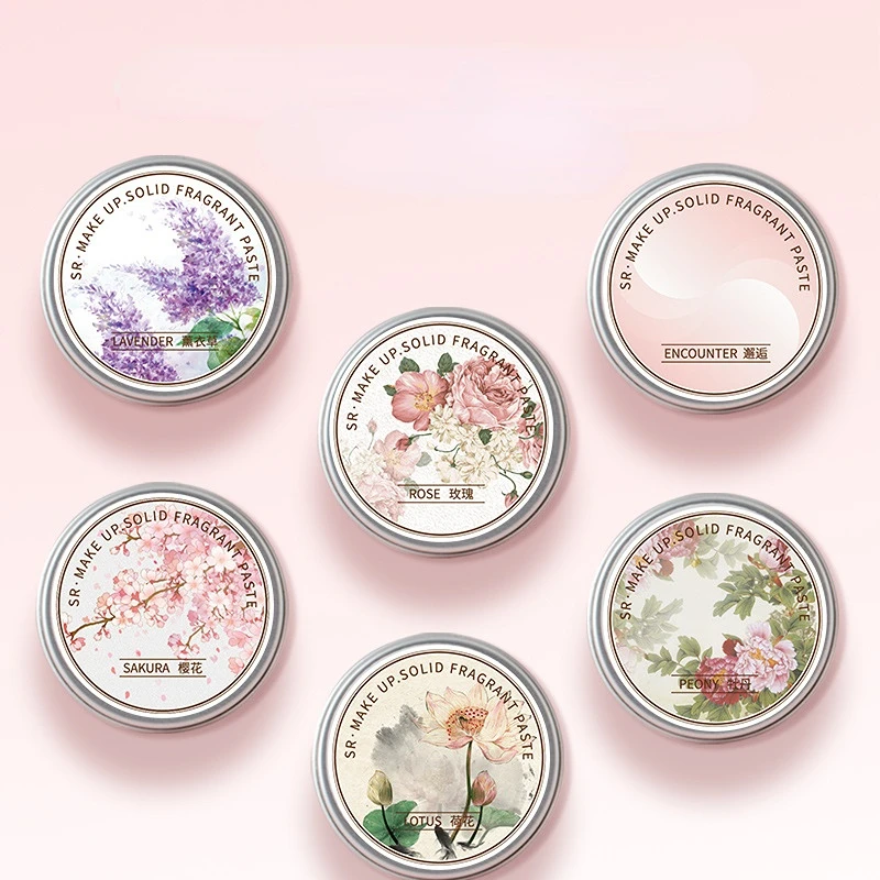 1 Box Women Solid Perfume Portable Solid Balm Long-lasting Fragrances Fresh and Elegant Female Solid Perfumes Body Aroma Chinese