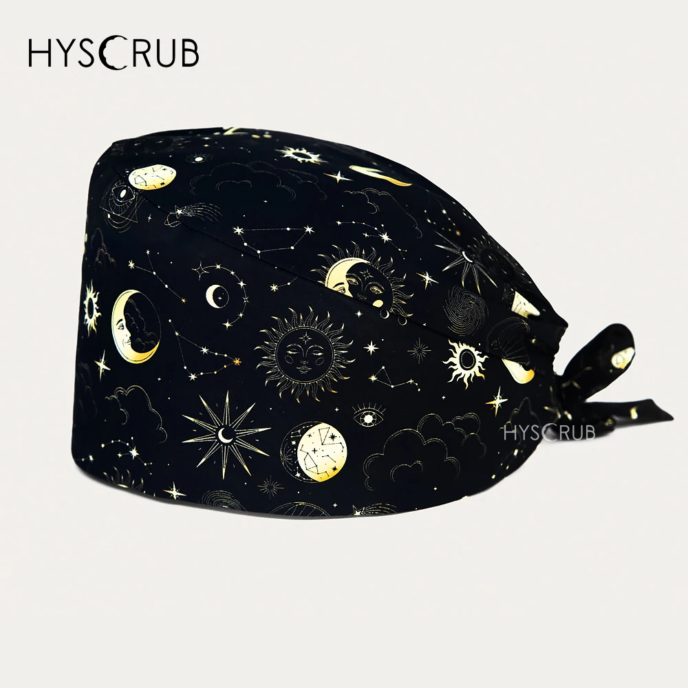 Starry Sky Universe Star River Tarot Card Printed Surgical Working Caps for nursing accessories Breathable Scrub Cap for Medical