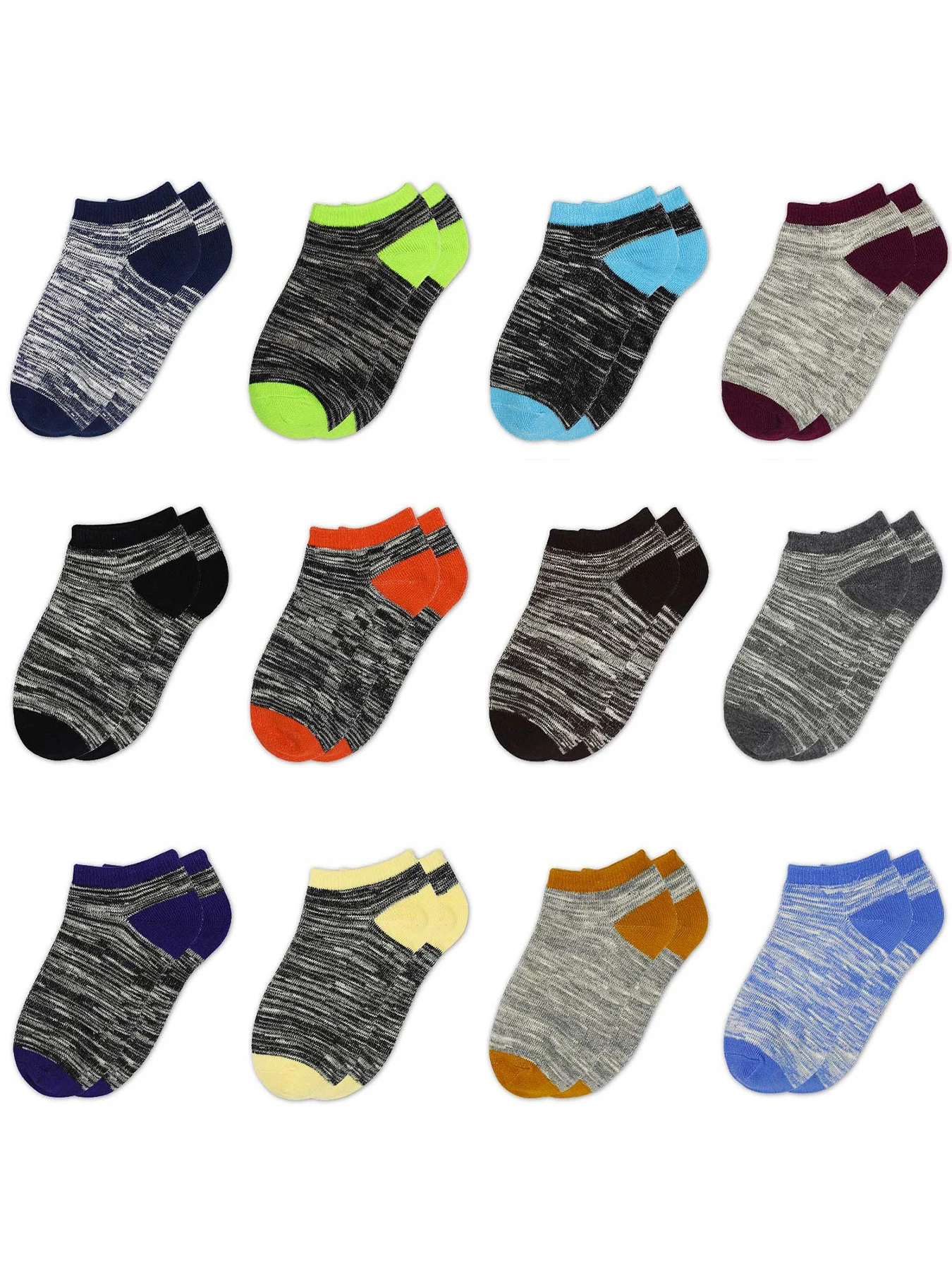 12 Pairs Toddler Kids Socks Half Cushion Low Cut Ankle Socks Boy Girl Athletic Socks 2-10 Years Old