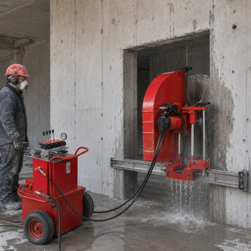 Hydraulic Concrete Wall Saw Diamond Cutter Machine for Renovation Demolition Masonry and Reinforced Concrete