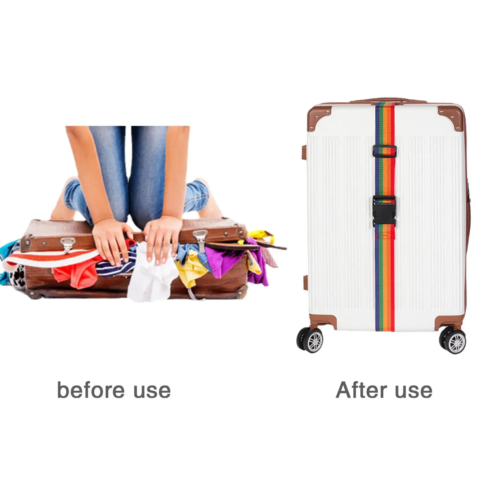 Thickened Travel Crossbody Bag Luggage Strap Box Adjustable No Password Lock Packing Safety Belt Baggage Bundling Belt