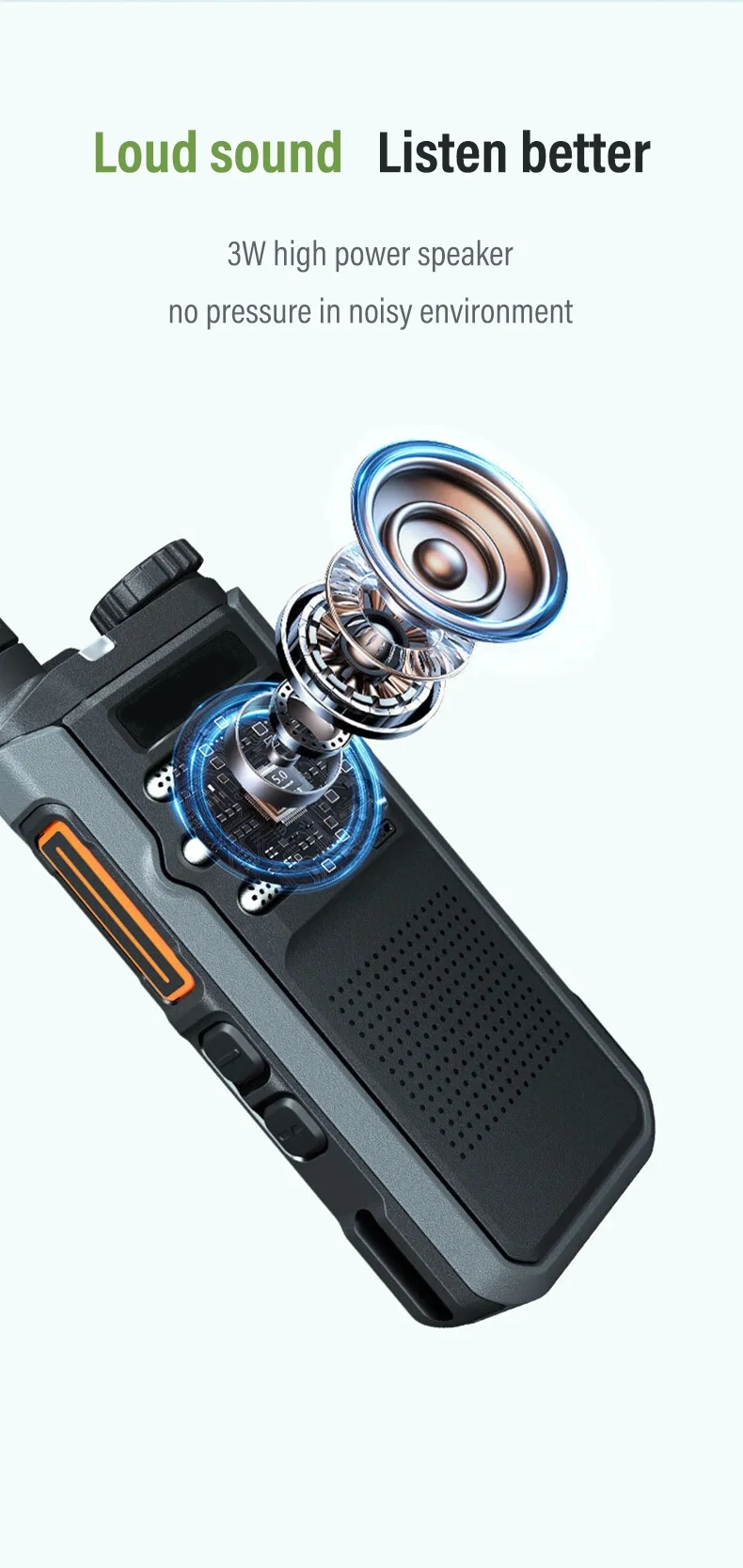 Handheld Walkie Talkie Long-Distance High-Power Mini IPX6 Water Resistant 256 Channels Type-C Fast