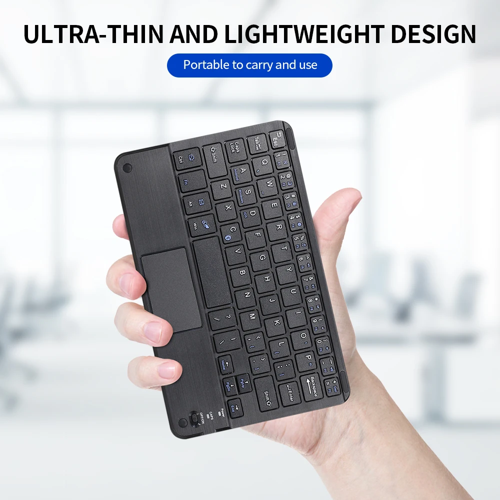 Wireless Bluetooth Keyboard 59 Keys Ultra-slim Mini Wireless Keyboard w/ Touch Pad for Android Windows iOS System Laptop Tablet