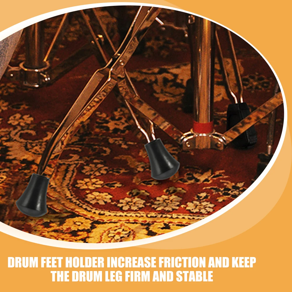 

30pcs Feet Protector Rubber Non-Slip Drum Leg Holder Floor Stand For Drum Kit Durable Easy Install Compact Friction Stable Fade