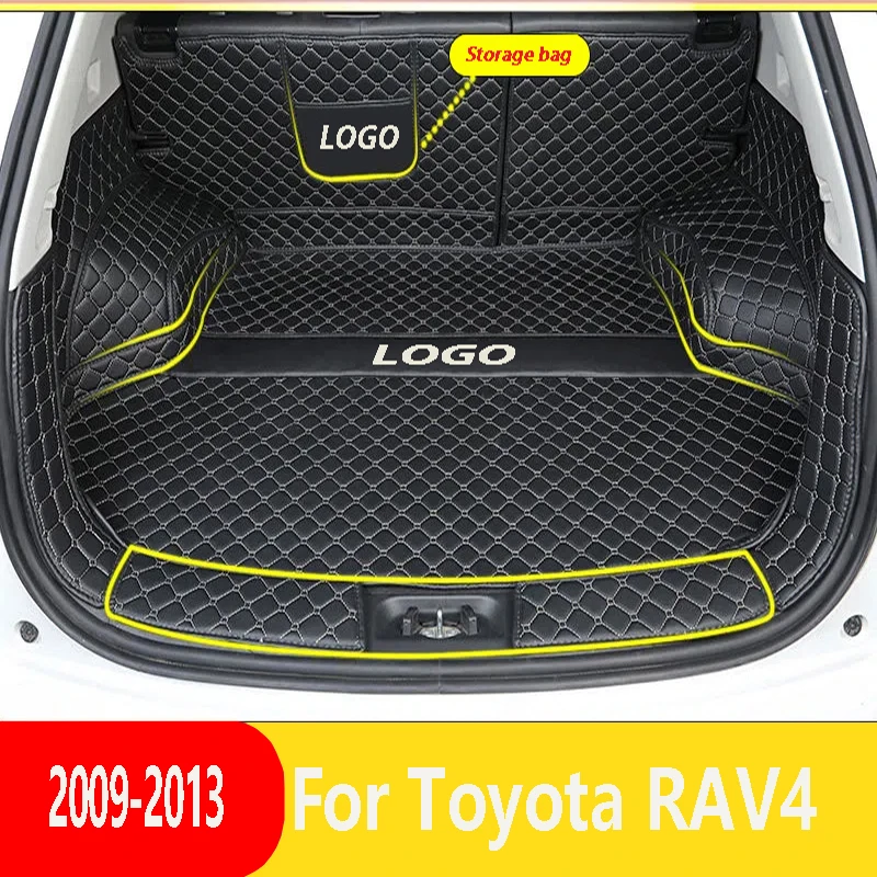 

High quality The Trunk Cargo Leather Liner Car Boot Liner Cargo Compartment Floor Carpet Mud For Toyota RAV4 2009-2013