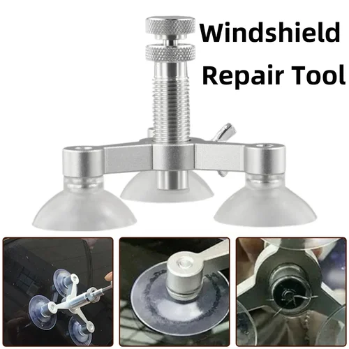 Herramienta de reparación de parabrisas de coche, juego de aleación de aluminio, Kit de bricolaje para coche, reparación de arañazos y grietas de vidrio, herramientas de reparación de parabrisas