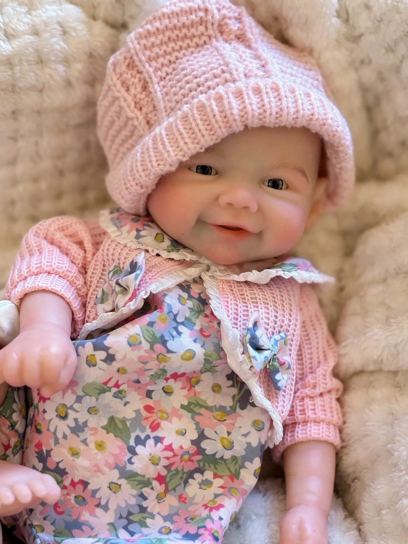 13 Zoll offene Mund Vivienne Reborn Puppe Ganzkörper weiches Silikon Mädchen, 2 Sätze Outfits bemalt Bebe Puppe Spielzeug wiedergeboren de Silikon