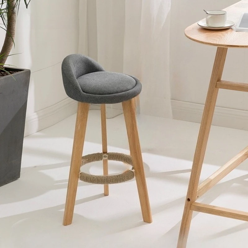 

Nordic wood bar chair modern island Household high bar stool simple comfortable bancos para balcão de cozinha kitchen furniture