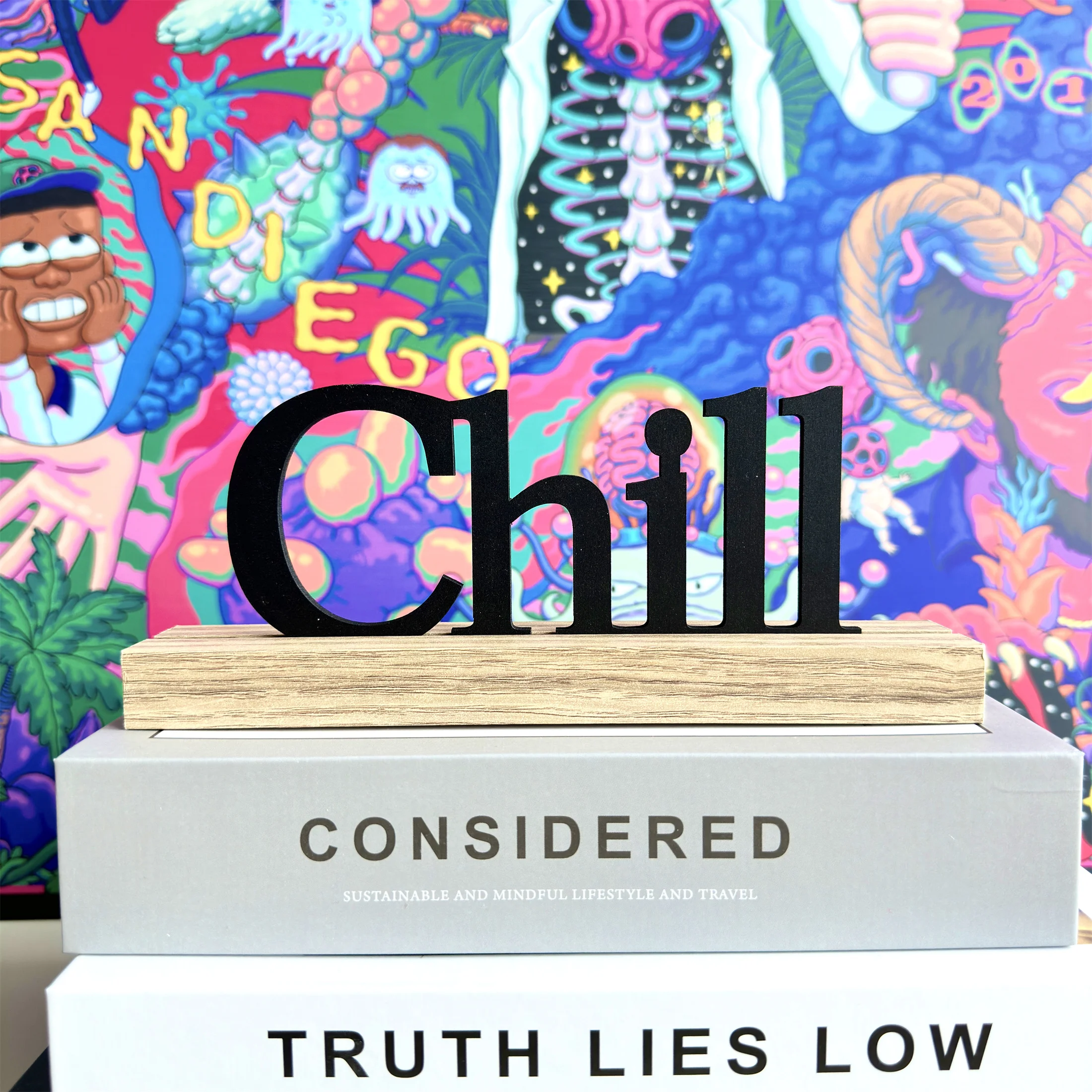 لافتة طاولة خشبية سوداء ملهمة - قطعة مركزية تحفيزية لديكور المنزل #3