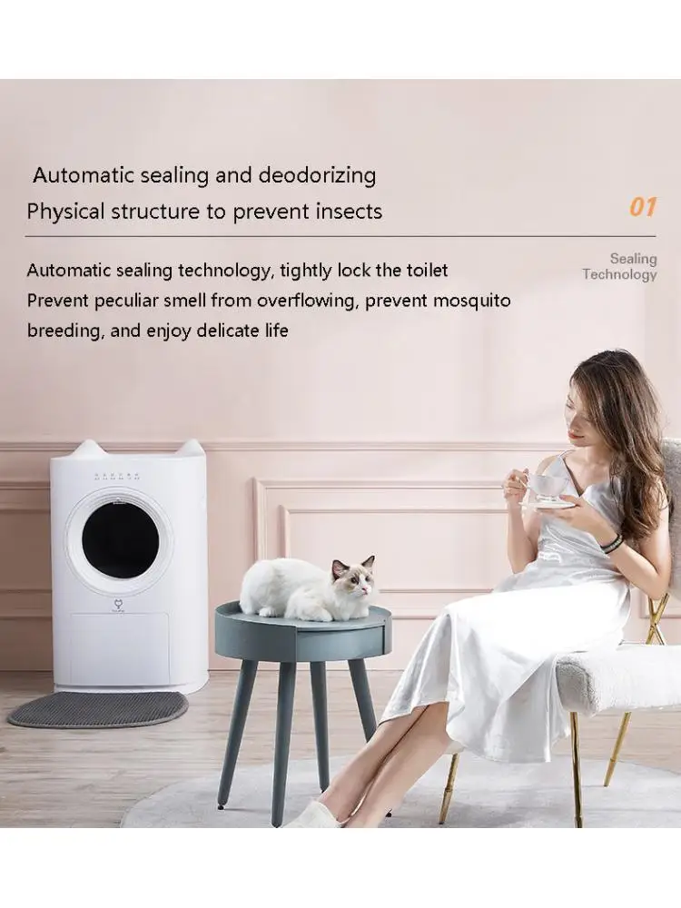 

High-End Automatic Litter Box, Smart Cat Toilet, Automatic Sealing Garbage Bag, Fully Enclosed, Extra Large, Splash-Proof