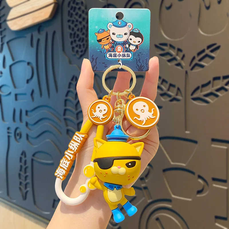 Creative Undersea Yellow Blue Winking Radish Key Chain Cartoon Penguin One-eyed Pirate Cat Doll Sea Bubble Octopus Keychain Bag