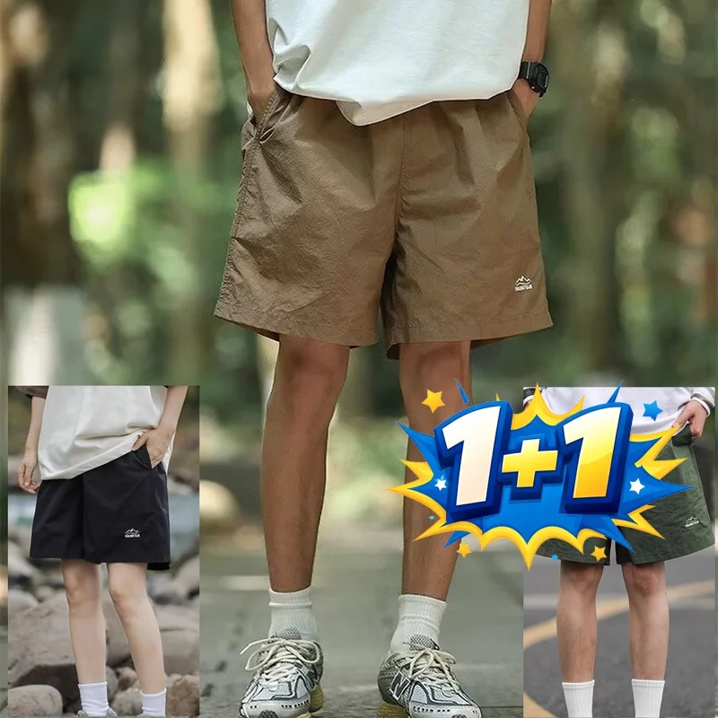 1+1 Mountain Wide Five-Point Shorts Loose Summer Shorts Bermuda Shorts Unisex