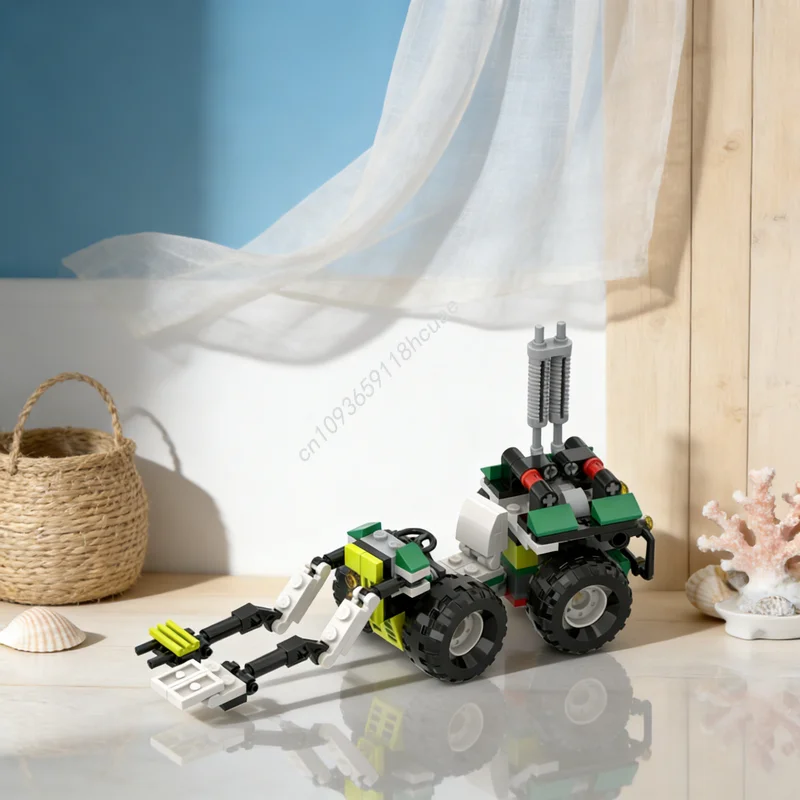 132 peças MOC Bloco de Montagem Dobrável Rover Creator 3 1, Blocos de Construção de Arquitetura, Ideia de Presente de Natal, Brinquedos Educativos Criativos