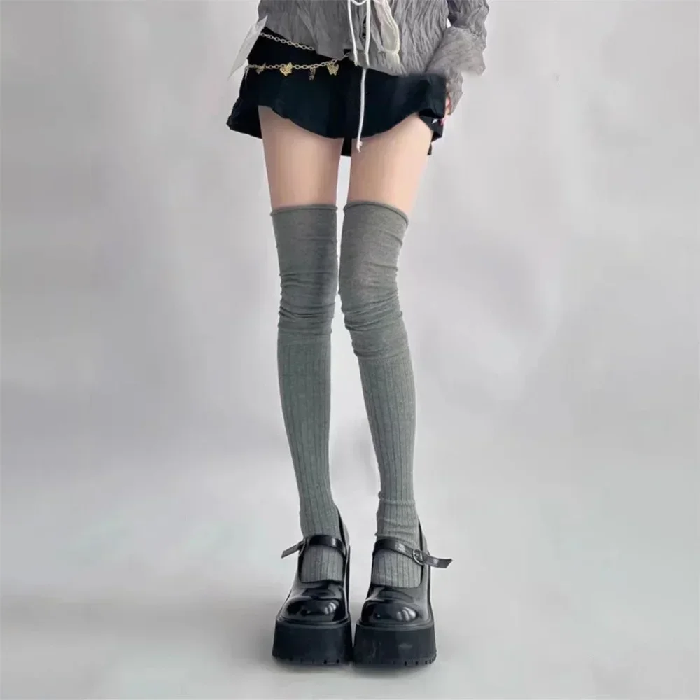 Fashion Women Knee-socks Lady Splicing Soft Stockings Autumn Winter High Tube Thermal Socks Korean Preppy Style Casual Sock