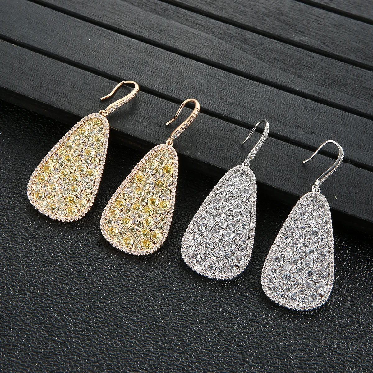 

HIBRIDE Long Gentle Temperament Pear Earrings Slimming Women Accessories Jewelry for Prom Bridal Wedding Gifts Holiday E308