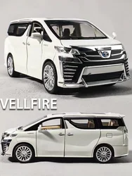 1:32 Toyota VELLFIRE Alphard MPV modello di auto in lega diecast veicoli giocattolo in metallo modello di auto suono e luce alta simulazione regalo per bambini