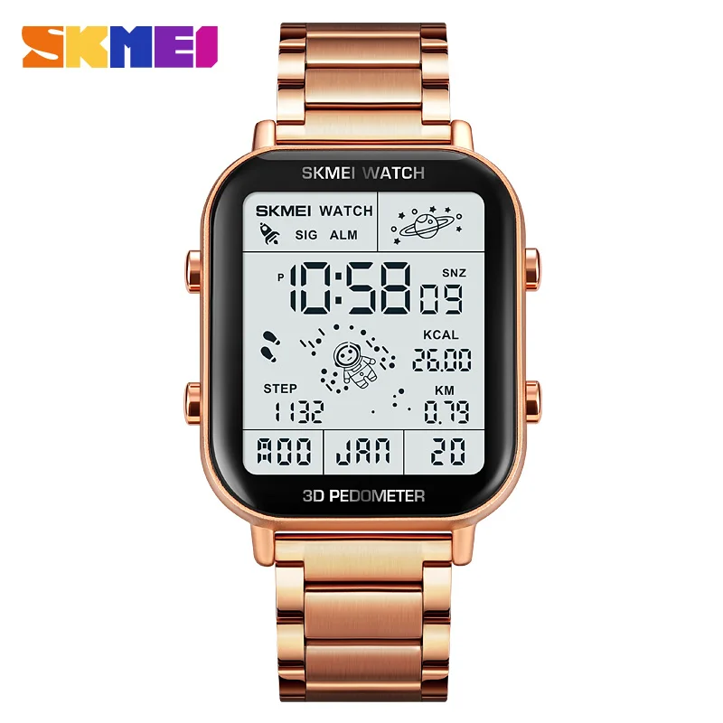 

SKMEI Astronaut Creative Electronic Watches 2-Time Sports Digital Watch For Men Multifunction Sports Pedometer Male Wristwatch