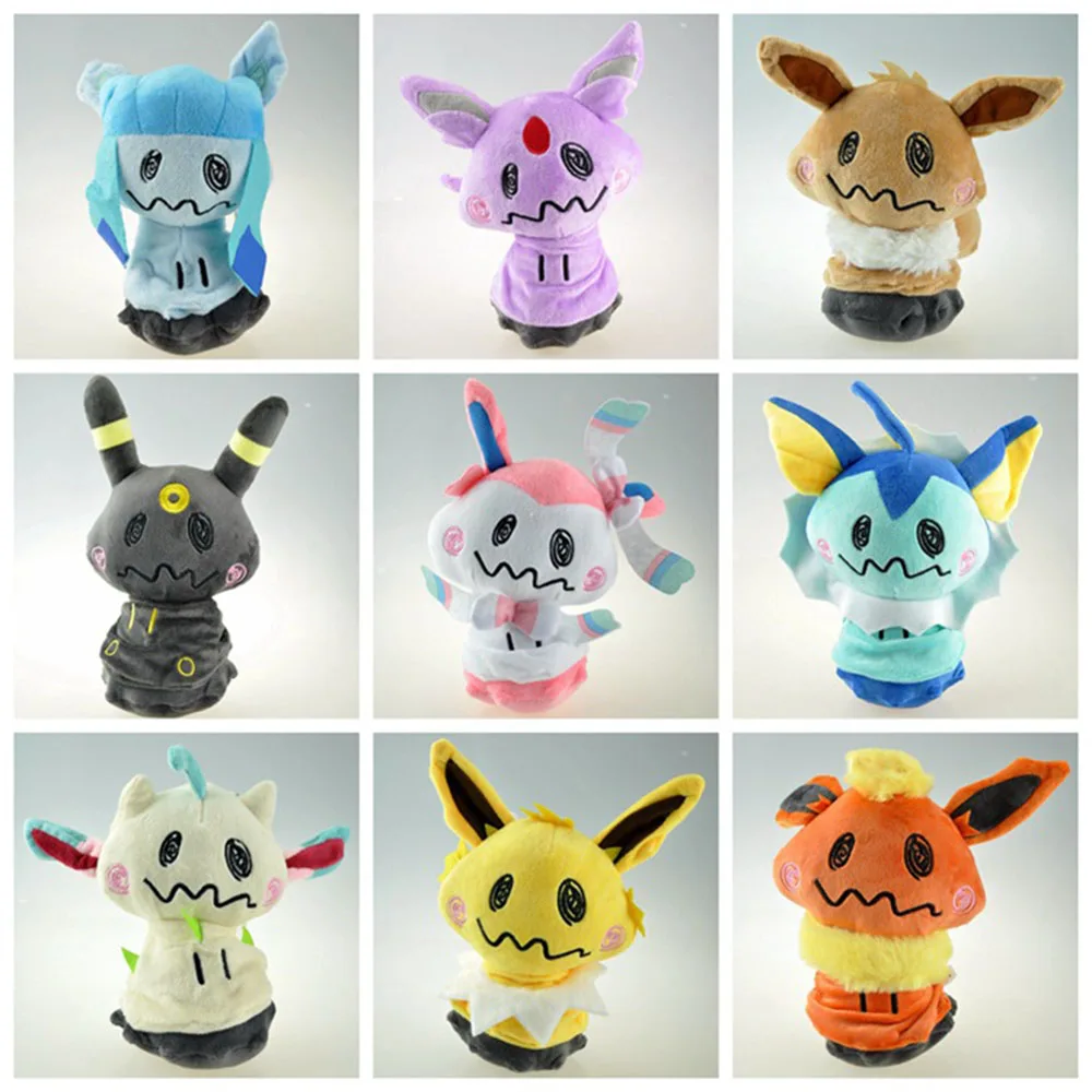 New Pokemon Mimikyu Toy Eevee Flareon Sylveon Leafeon Vaporeon Umbreon Glaceon Espeon Sylveon Doll Kids Friends Birthday Gifts