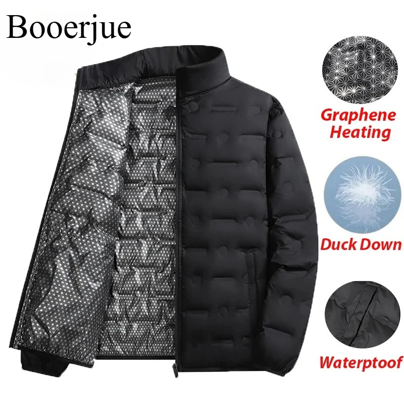 Winter Men Duck Down Warm Jacket Stand Collar Windproof Puffer Down Jacket Mens Lightweight Coat Casual High Quality Jacket Male