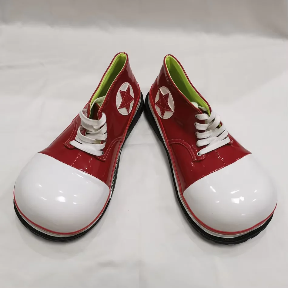 34 سنتيمتر الأحمر الكبير تو مهرج مهرج أحذية كرنفال ملابس الحفلات للبالغين للجنسين نادي السيرك أداء ارتداء اكسسوارات مضحك الأحذية بولي PU