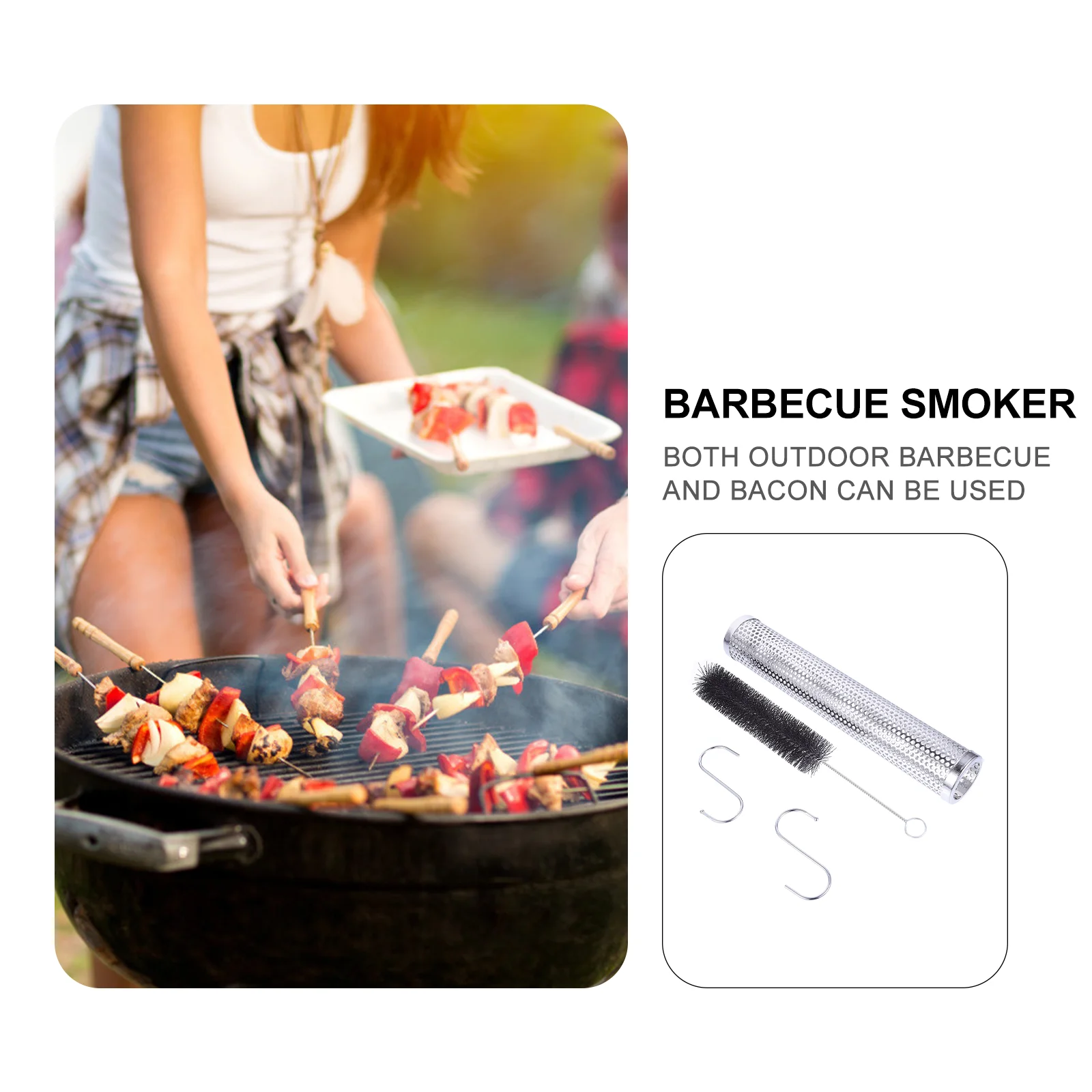 

Smoker Tube 304 Stainless Steel BBQ Tools Anti rust Mesh Tray Pellet Grill Bacon Camping Supply Durable Eco friendly Outdoor