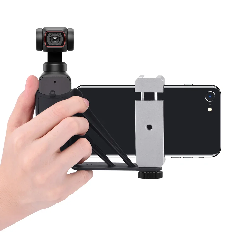 自撮り金属製三脚,dji用,ポケット/ポケット2電話ホルダー,ポータブルアダプタークリップ,折りたたみ式カメラアクセサリー