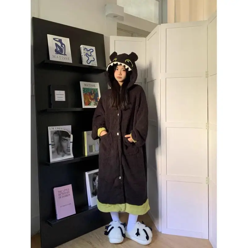 الكبار Kigurumi بلا أسنان التنين نيسيي منامة تأثيري حلي الجلباب أنيمي ثوب النوم هالوين الكرتون ملابس خاصة النعال
