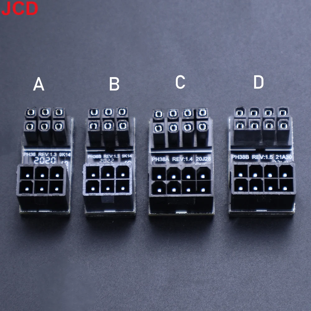 JCD Grafikkarte Netzteil Adapter Ellenbogen 180 ° , GPU Netzteil Lenkungsstecker PCI-E 6Pin 8Pin rotierende Verkabelung Artefaktlösung