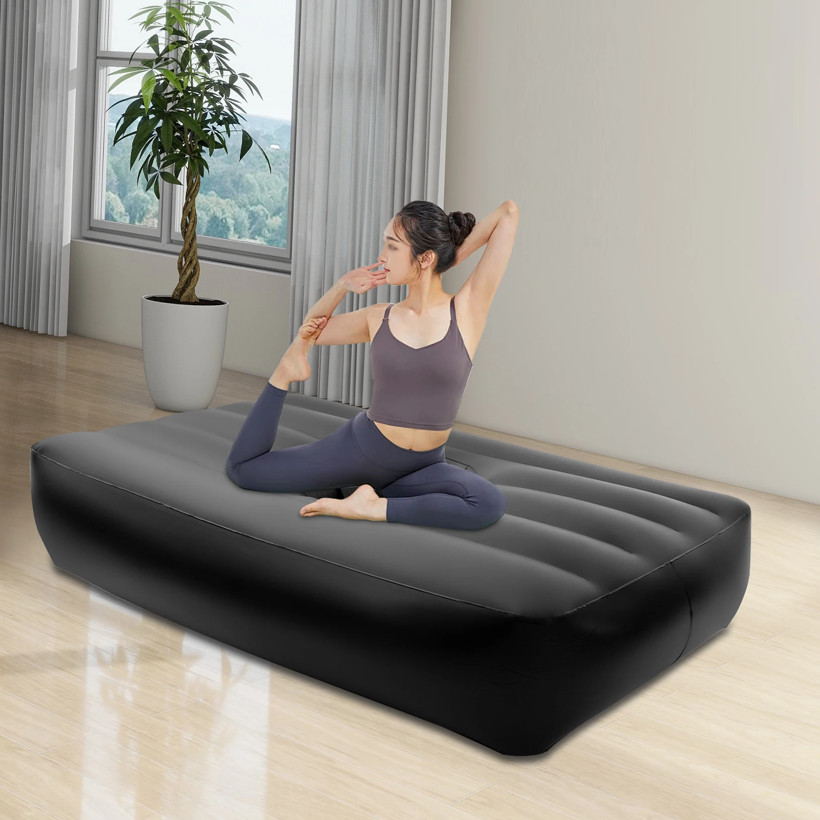 Post Surgery Recovery Bed with Hole, PVC Inflatable Bed, Inflatable Bed, PVC Air Bed Inflatable Mattress - Black