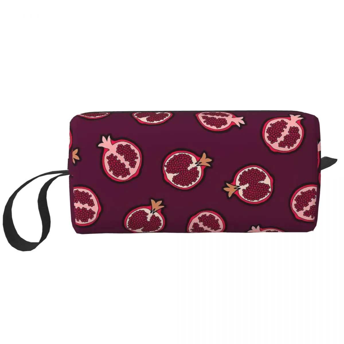 Romã Padrão Maquiagem Bag para Mulheres, Organizador de Cosméticos, Kit Dopp, Armazenamento, Higiene Pessoal, Beleza, Travel Pencil Case