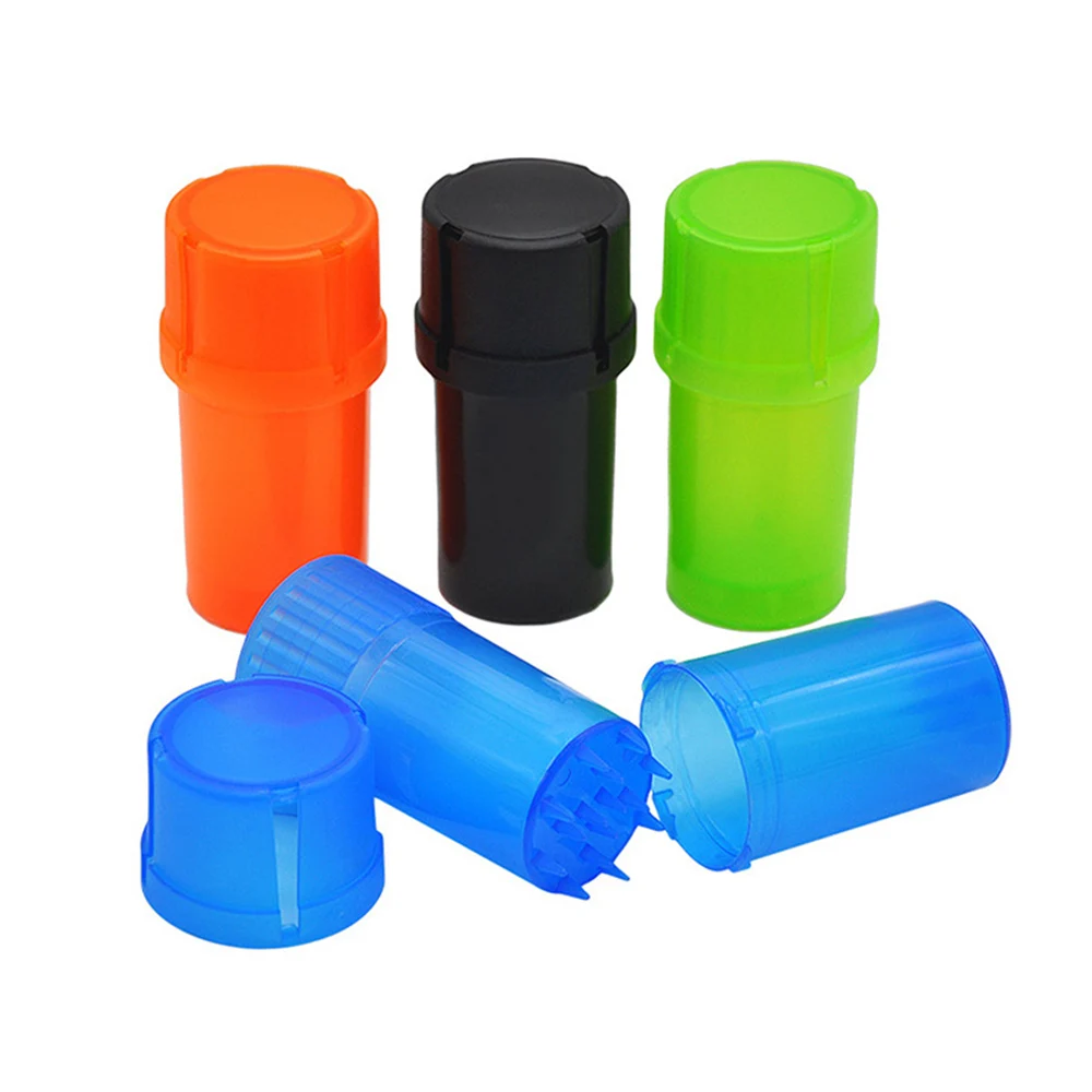 Herb Storage Container and 40MM Grinder Plastic Tobacco Grinder 75ML moke Spice Crusher Hand Muller Smoking