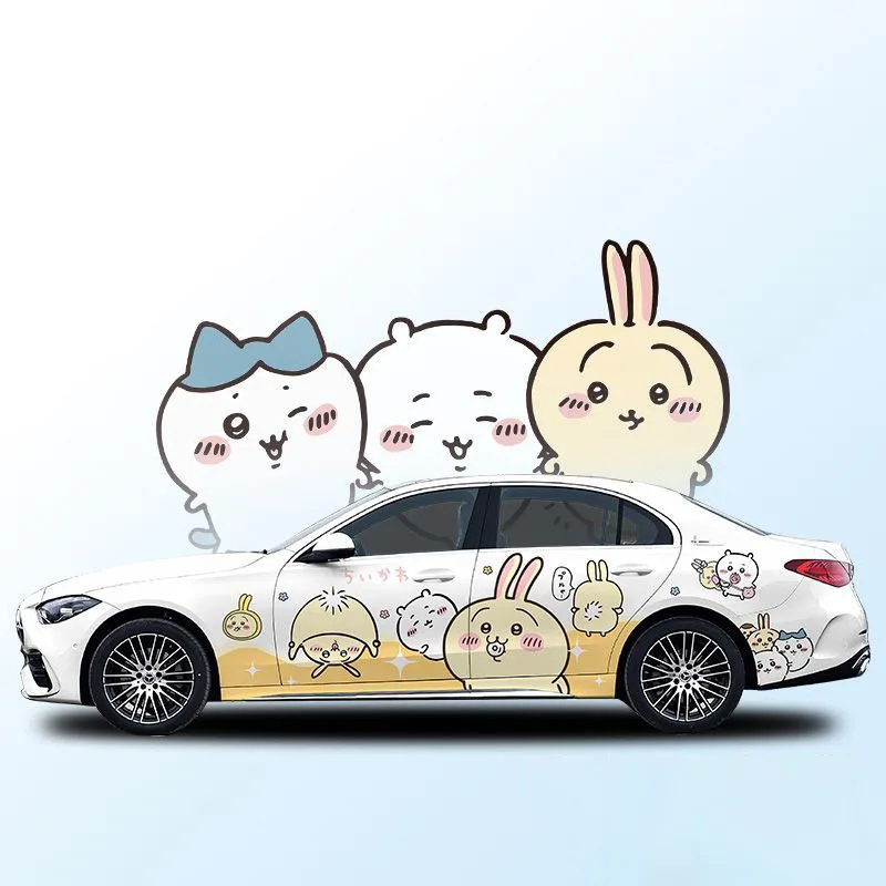 Chiikawa Car Sticker Car Film Car Cover Stickers Cartoon Hachiware Usagi Cartoon Car Latte Art Decorate Accessories Gift