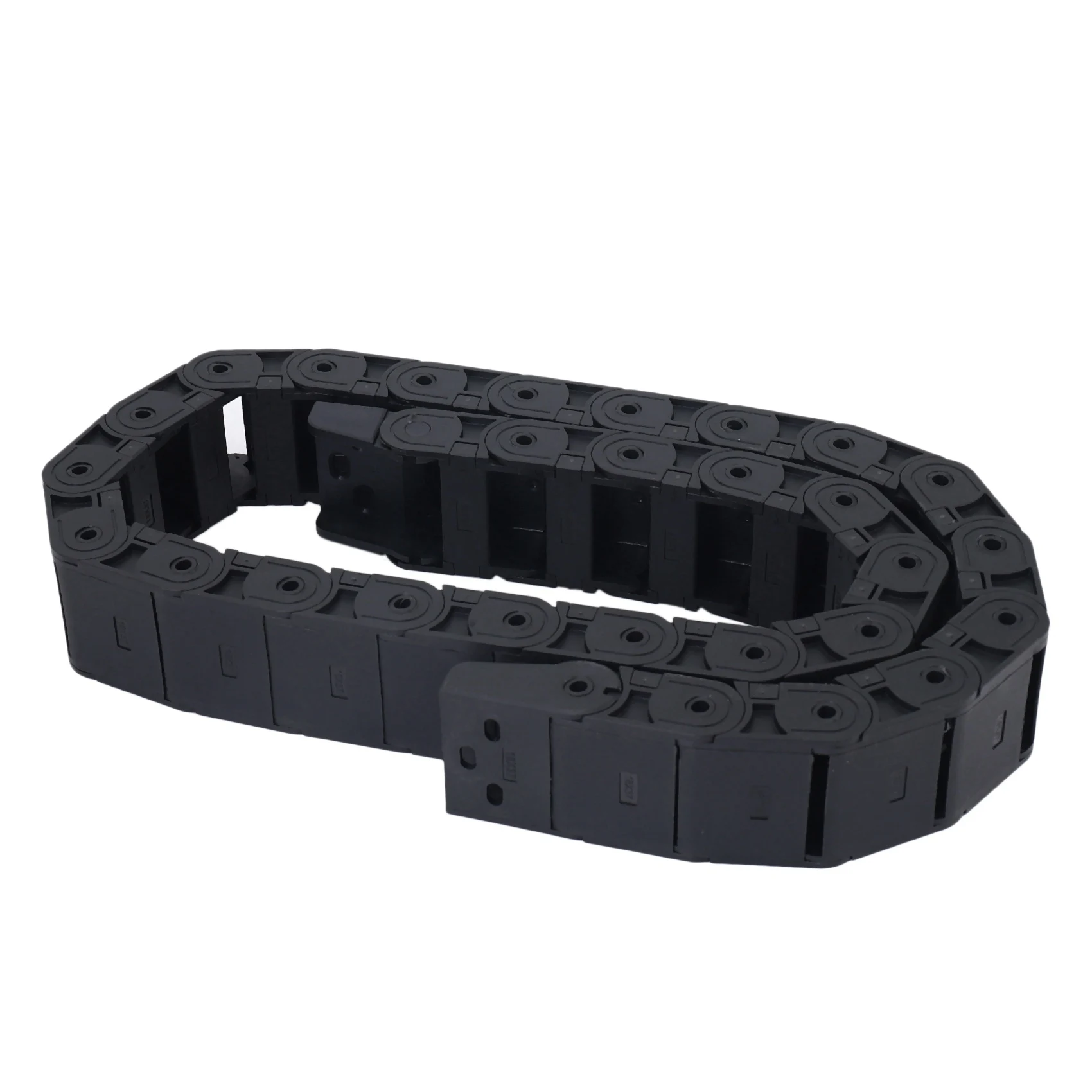 

6Pcs 18Mm X 37Mm Black Flexible Semi Enclosed Cable Drag Chain 1M 39.4 Inch