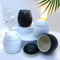 Pet Memorial Cremation Urns, Handcrafted, Black, Cat Shape, Memorial Cremation Urns for Funeral