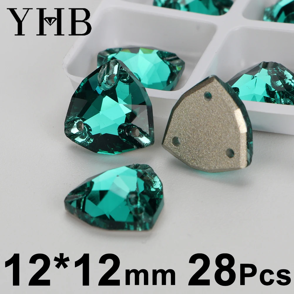 Картина 4: YHB T205 Emerald Rolivi Navette Drop Glass Crystal AB Швейные камни Flatback Пришитые стразы для одежды Сумки для одежды