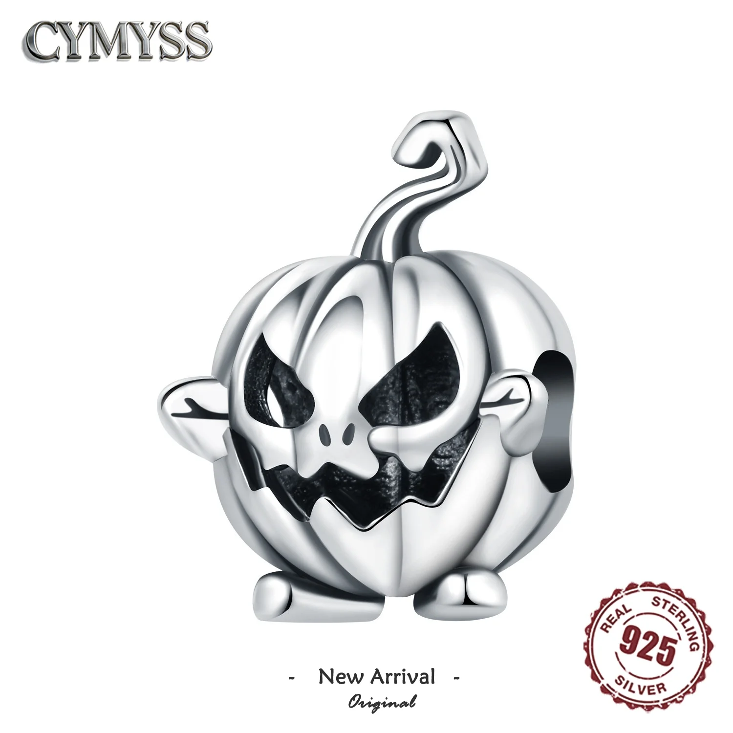 NEW 925 Sterling Silver Halloween Pendant Pumpkin Bat Bead Fit Bracelet DIY Jewelry Making Charms Halloween Party Accessories