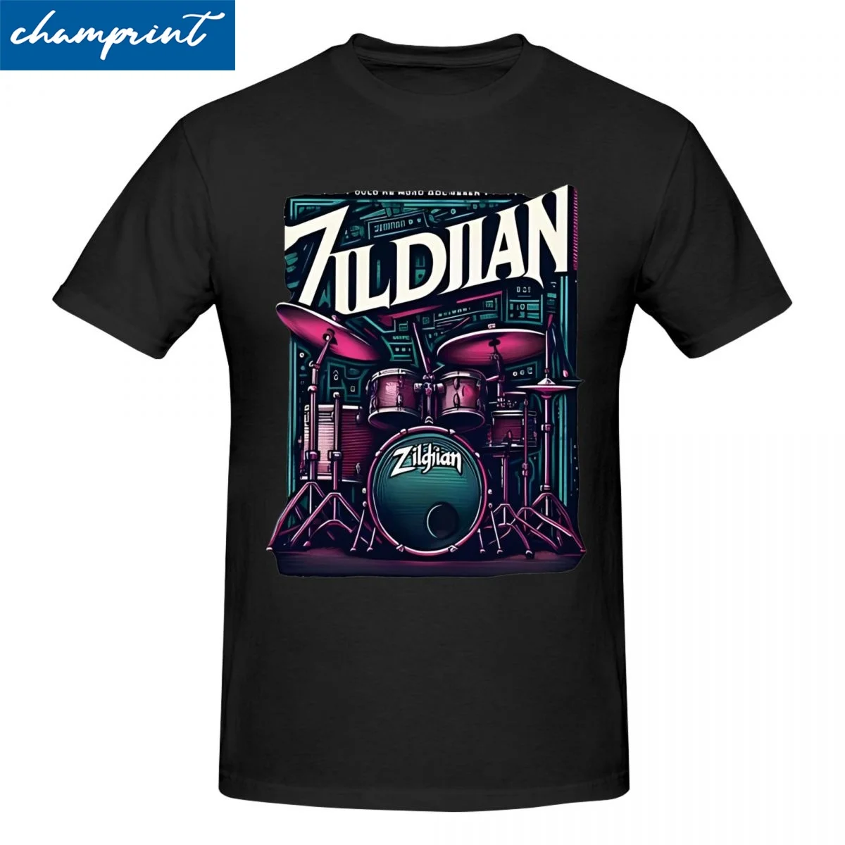 Hip Hop Zildjian Serenade- Drummer's Delight Collection T-Shirt Men's Cotton Short Sleeve Crewneck Summer Clothes