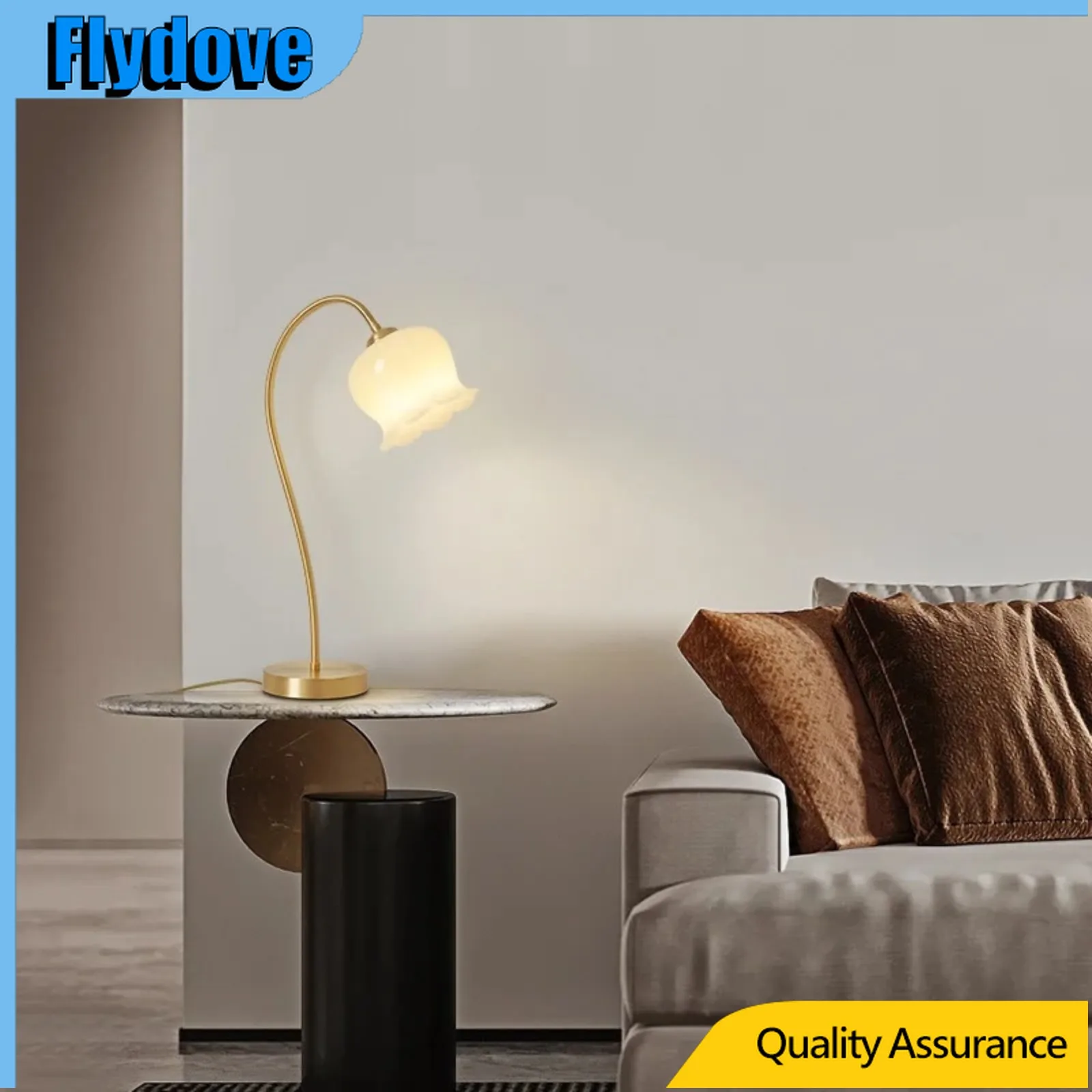 

American Simple Luxury Copper Gold Desk Lamp for Bedroom Bedside Glass Table Light Warm Princess Room Ambiance E27 Home Decor