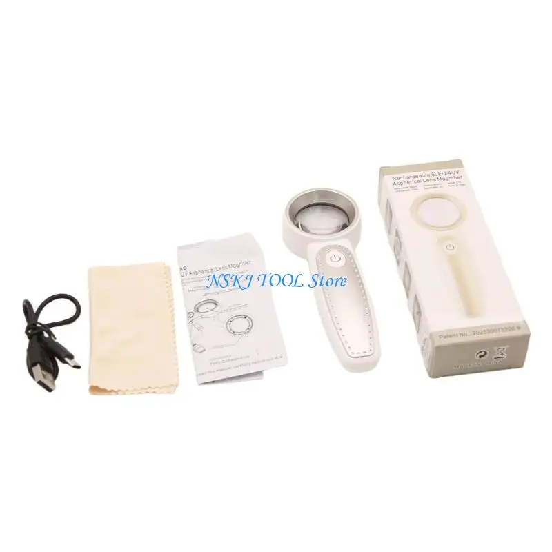 L8RC 8 LED Light 35X Glass Lens Pocket Handhelds Microscope Reading Magnif