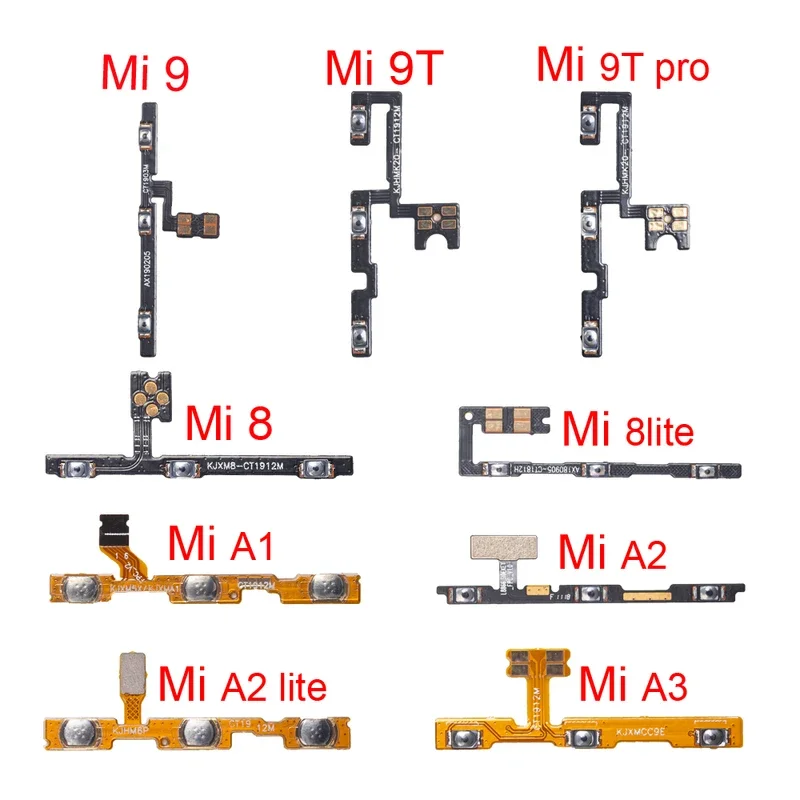 

1PCs power button ket flex cable for Xiaomi 6 8 9 a1 a2 a3 8Lite 9T pro Pocophone F1 volume side on/off button flex replacement