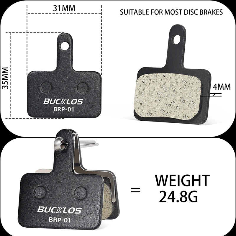 BUCKLOS Bike Brake Pads Bicycle MTB Hydraulic Disc Pads For SHIMANO MT200 Mountain Road Bike Disk Brake Pads fit B01S Brake Part