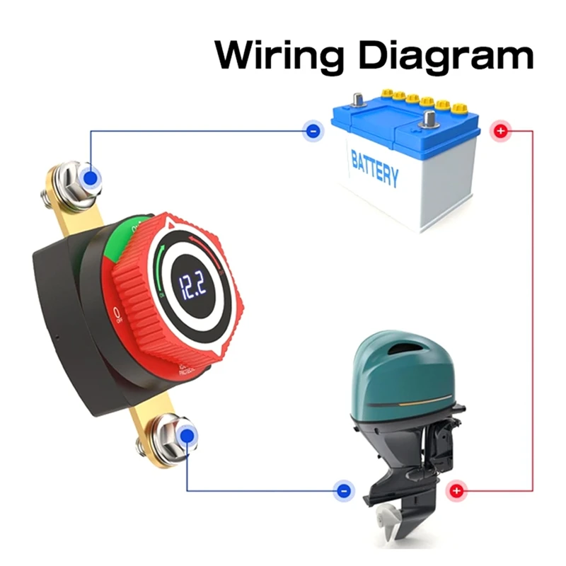 NCSMT Digital Battery Disconnect Switch with LED Voltmeter DC5-80V on/OFF Battery Cut Off Switch for Car,RV,Marine B