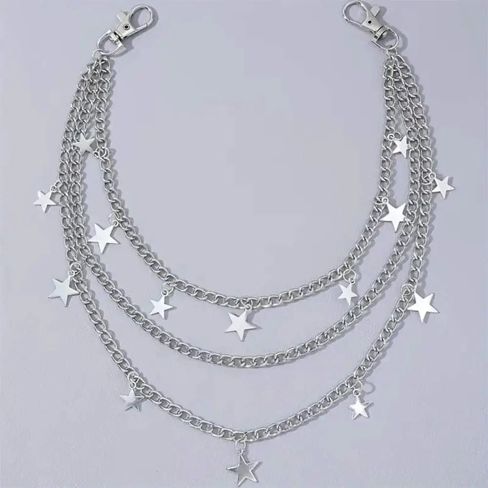 Star Pendant Metal Pants Chain Hip-hop Punk Waist Link Hanging Chain Jewelry Accessories Geometric Bag Chain Jeans Trousers