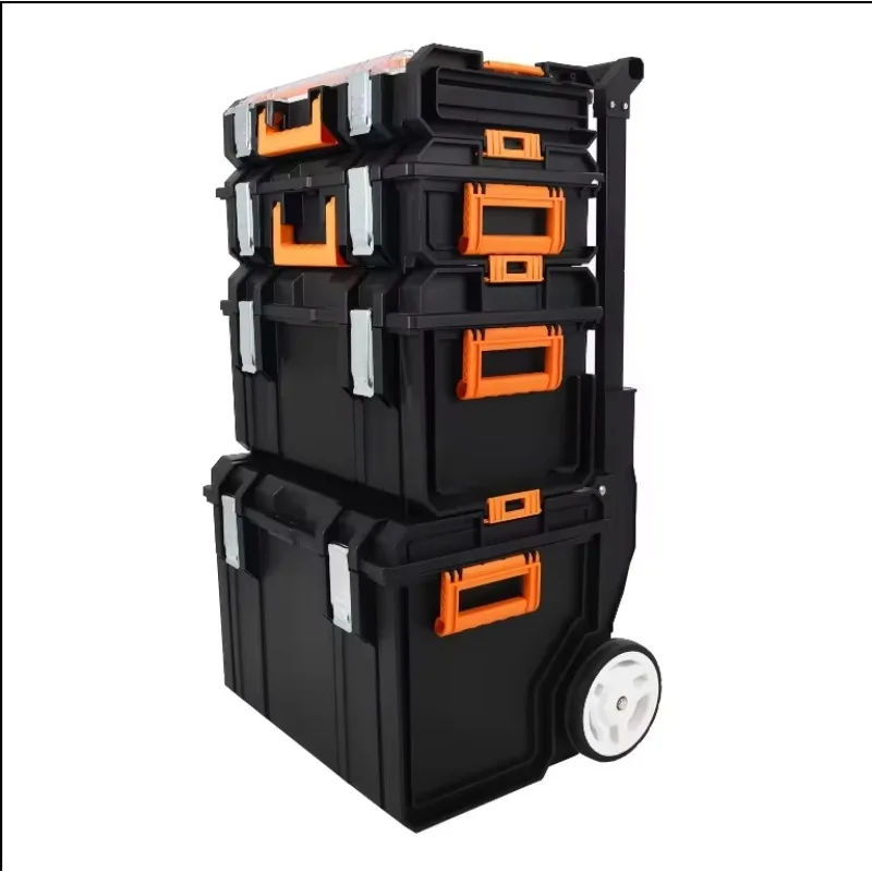 Plastic Stackable Tool Locker, Wheeled Workshop Mobile Trolley Toolbox for Sale