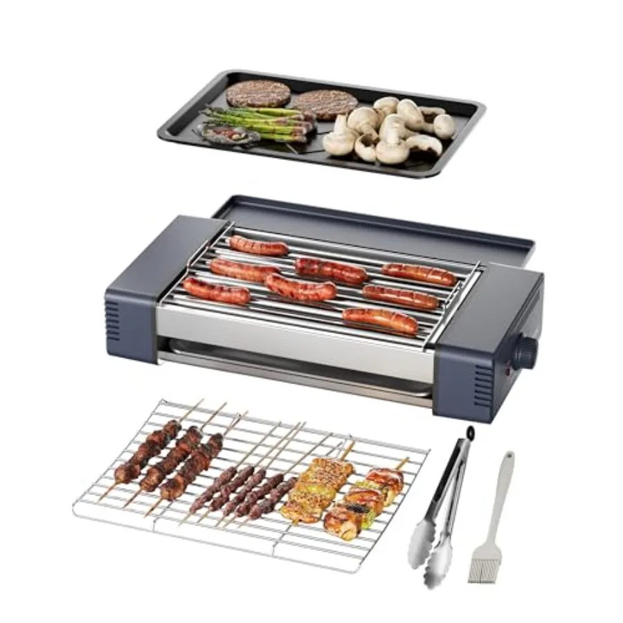 

Многофункциональный электрический гриль-роллер 3-в-1 для хот-догов с антипригарной пластиной и решеткой, 800 Вт, компактный, для домашней кухни